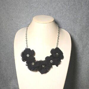 Nicole Miller Black Floral Necklace